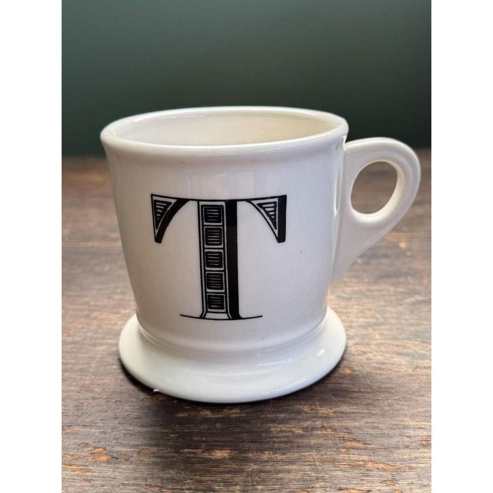 Anthropologie Monogram Letter A Coffee Mug Retro Style Shaving Mug Style